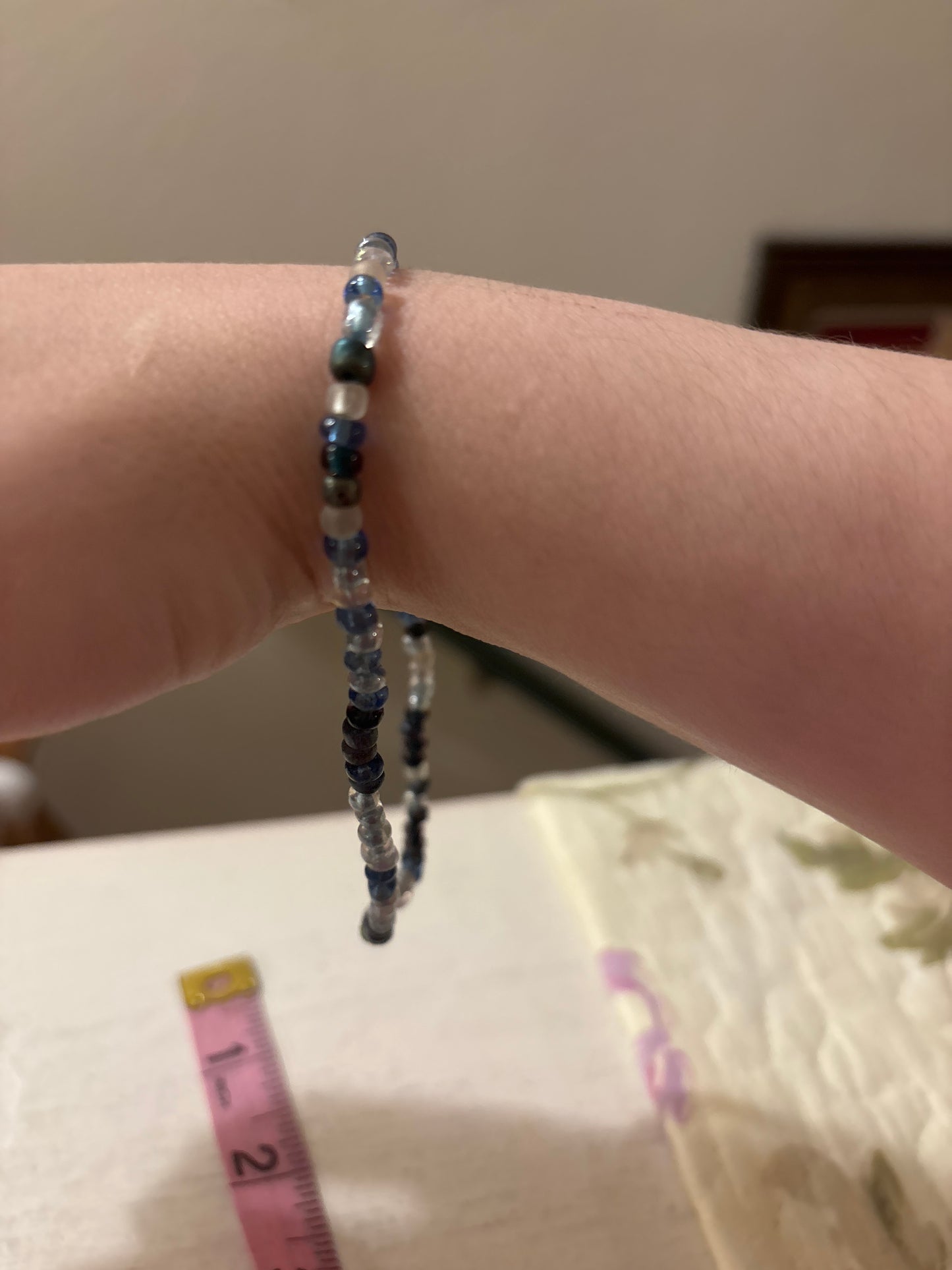 Blue multi beaded bracelet