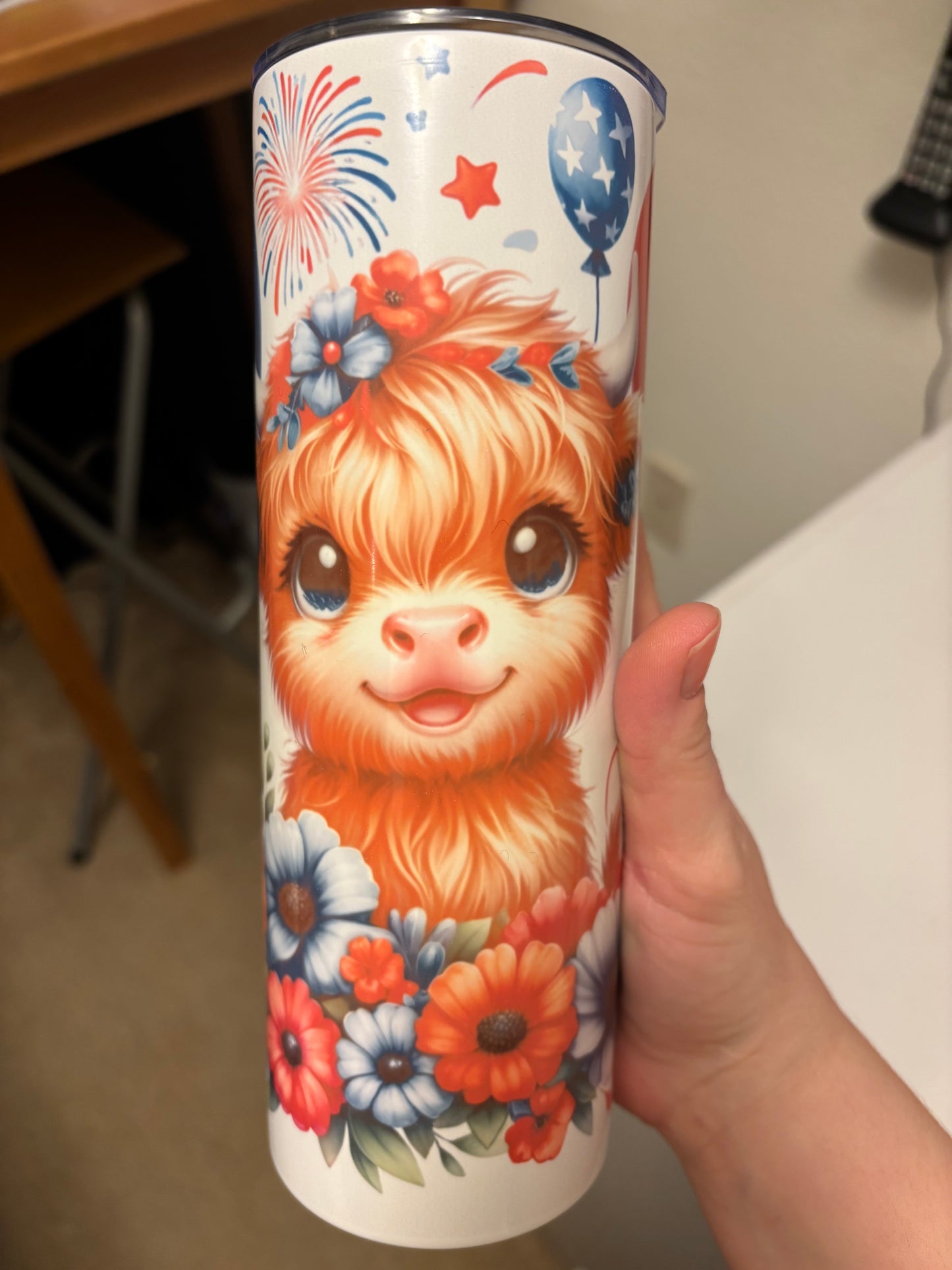 Fluffy baby cow tumbler