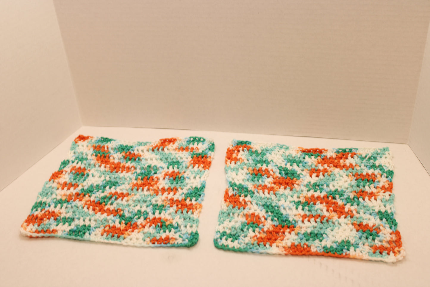 Set of two ocean seas cotton dishcloths