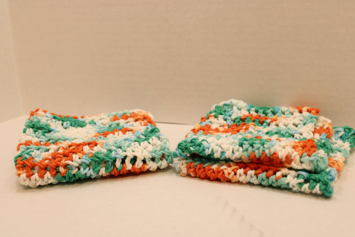 Set of two ocean seas cotton dishcloths