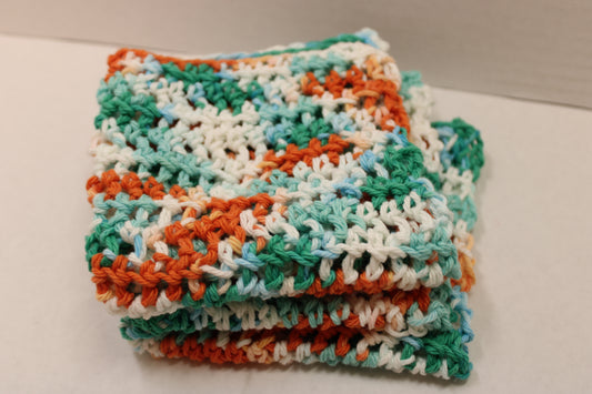 Set of two ocean seas cotton dishcloths