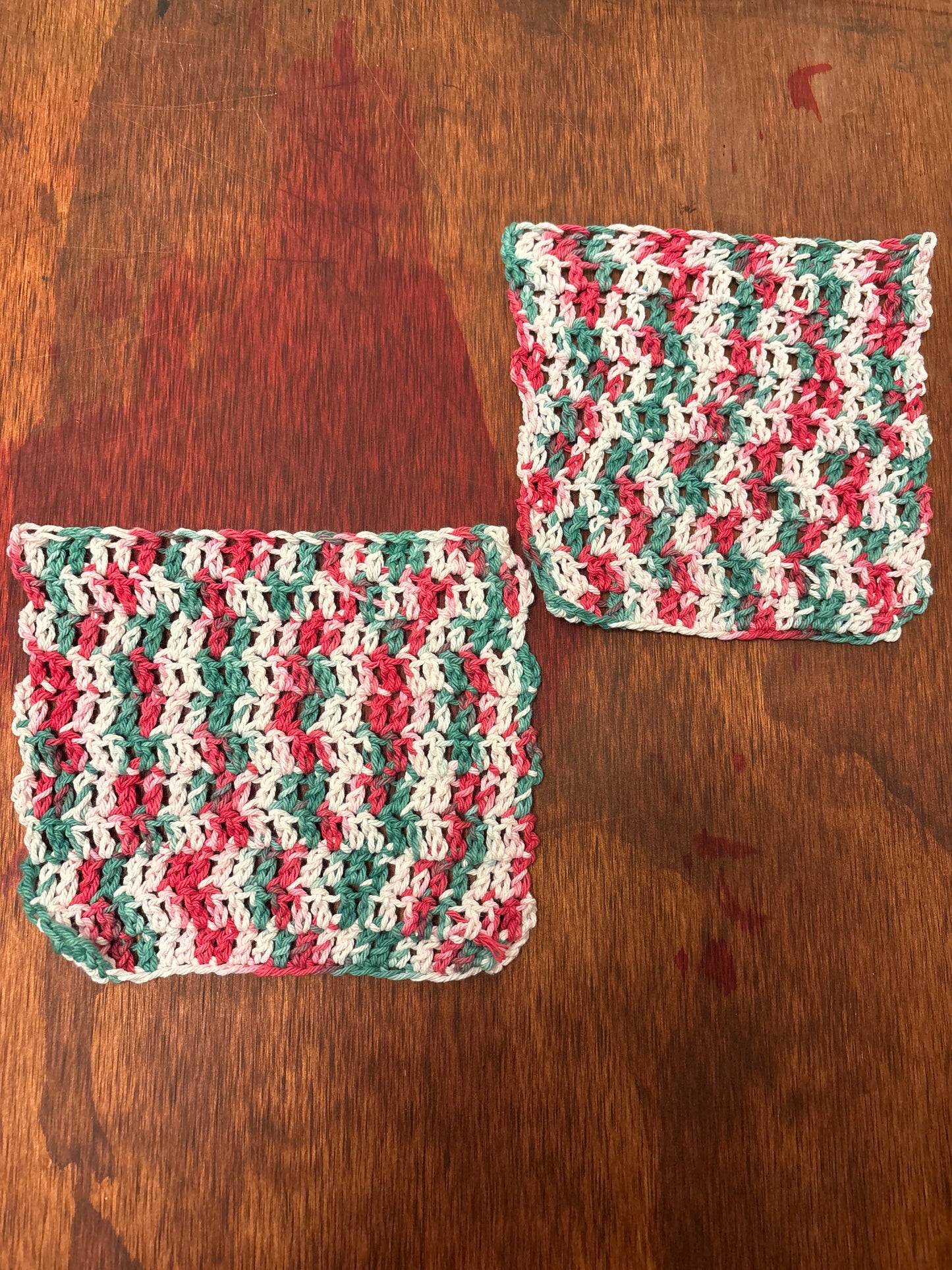 Set of 2 Christmas dishcloths