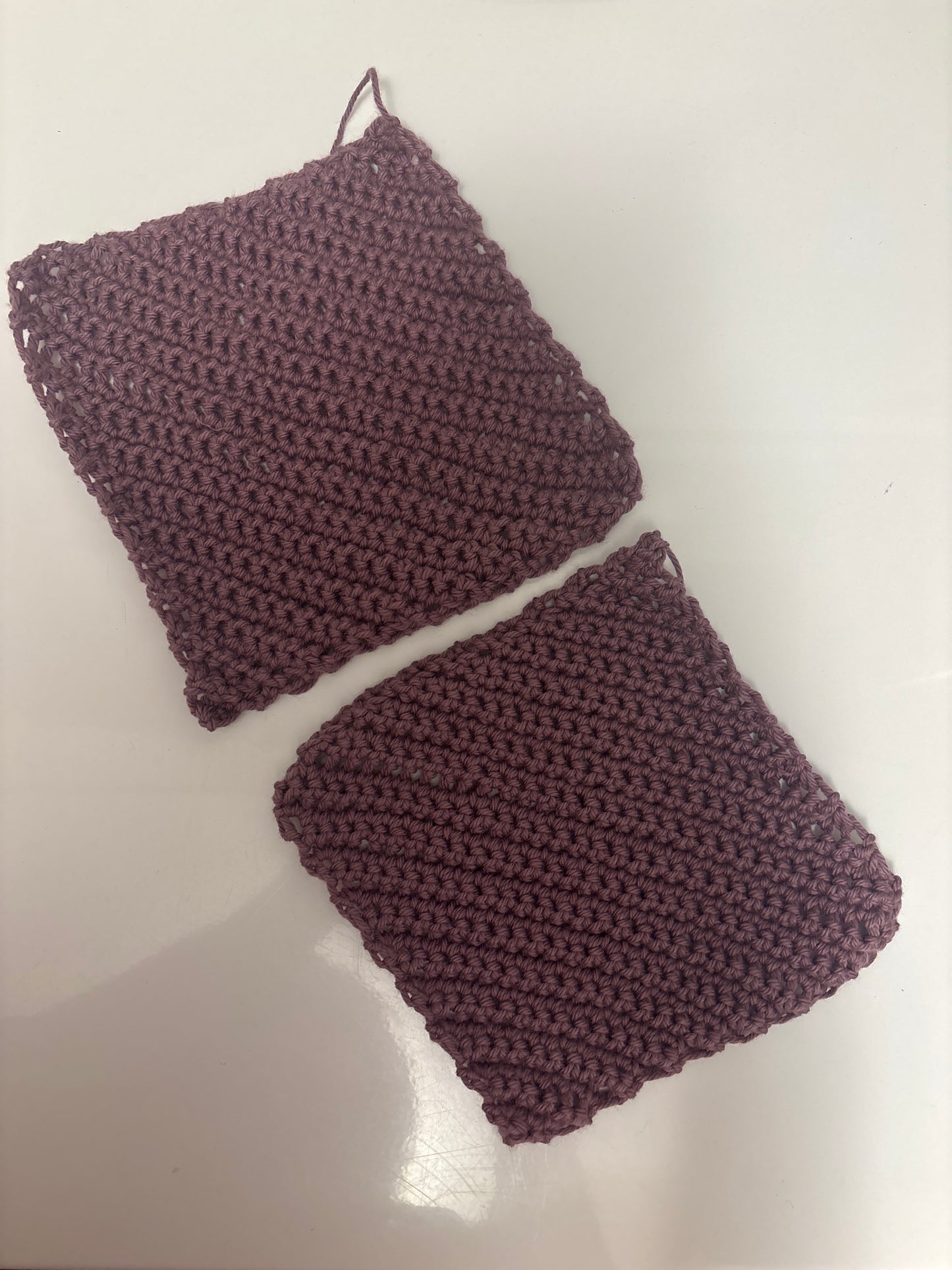 Set of 2 purple crochet dishcloths