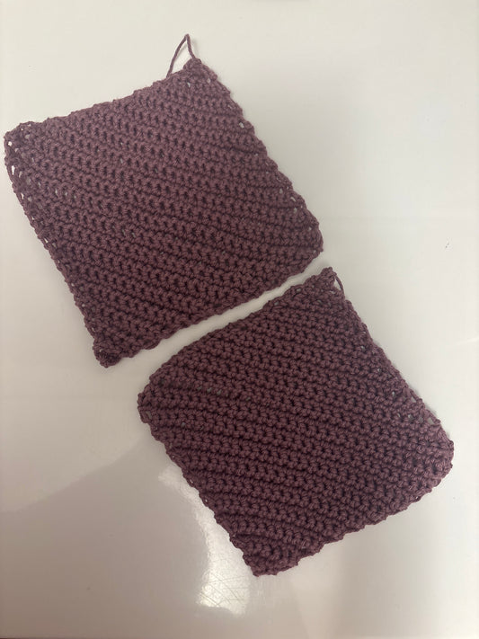 Set of 2 purple crochet dishcloths