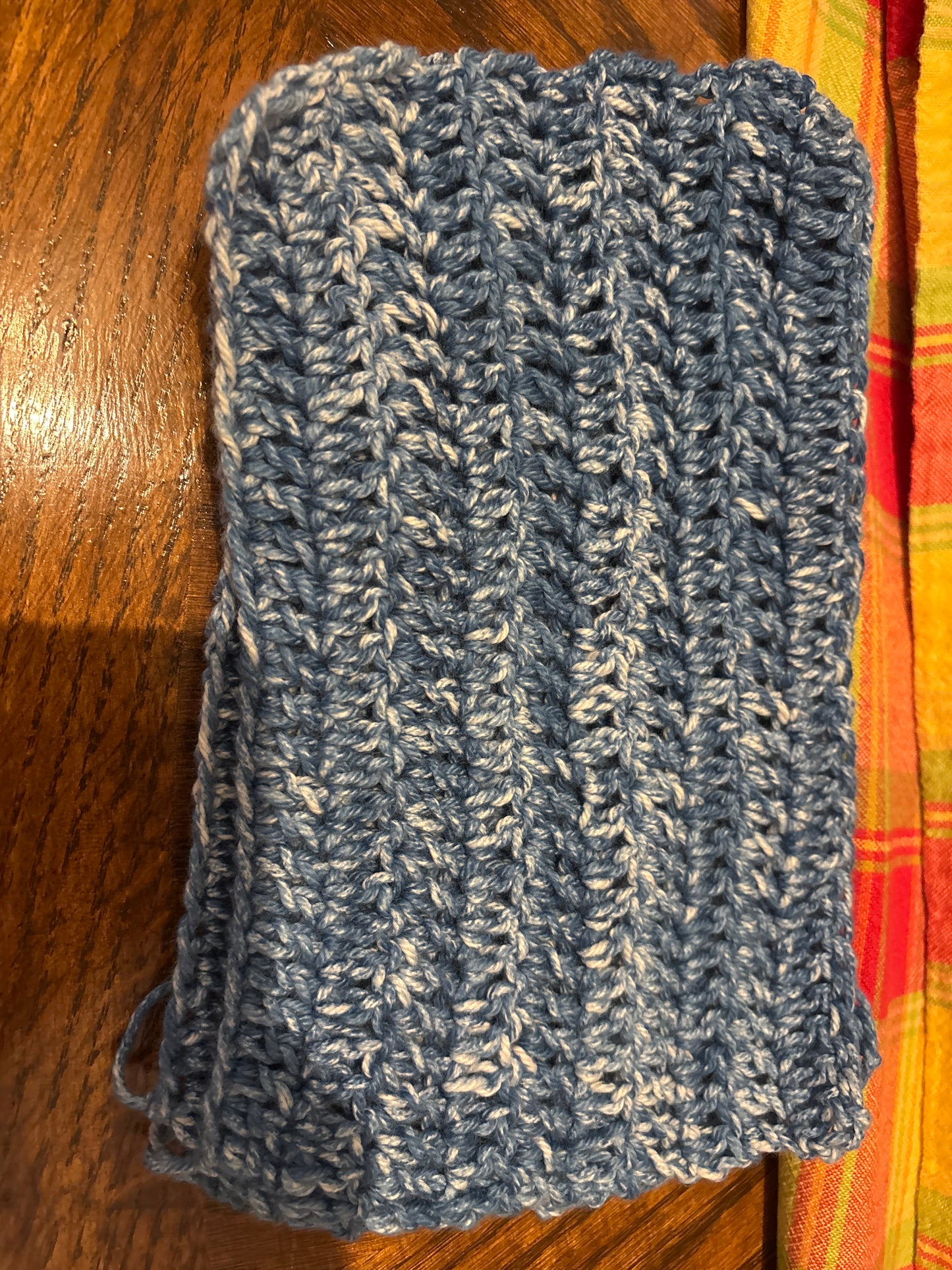 Set of 4 blue cotton dishcloths