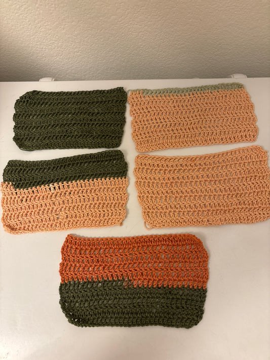 Set of 5 fall crochet dishcloths