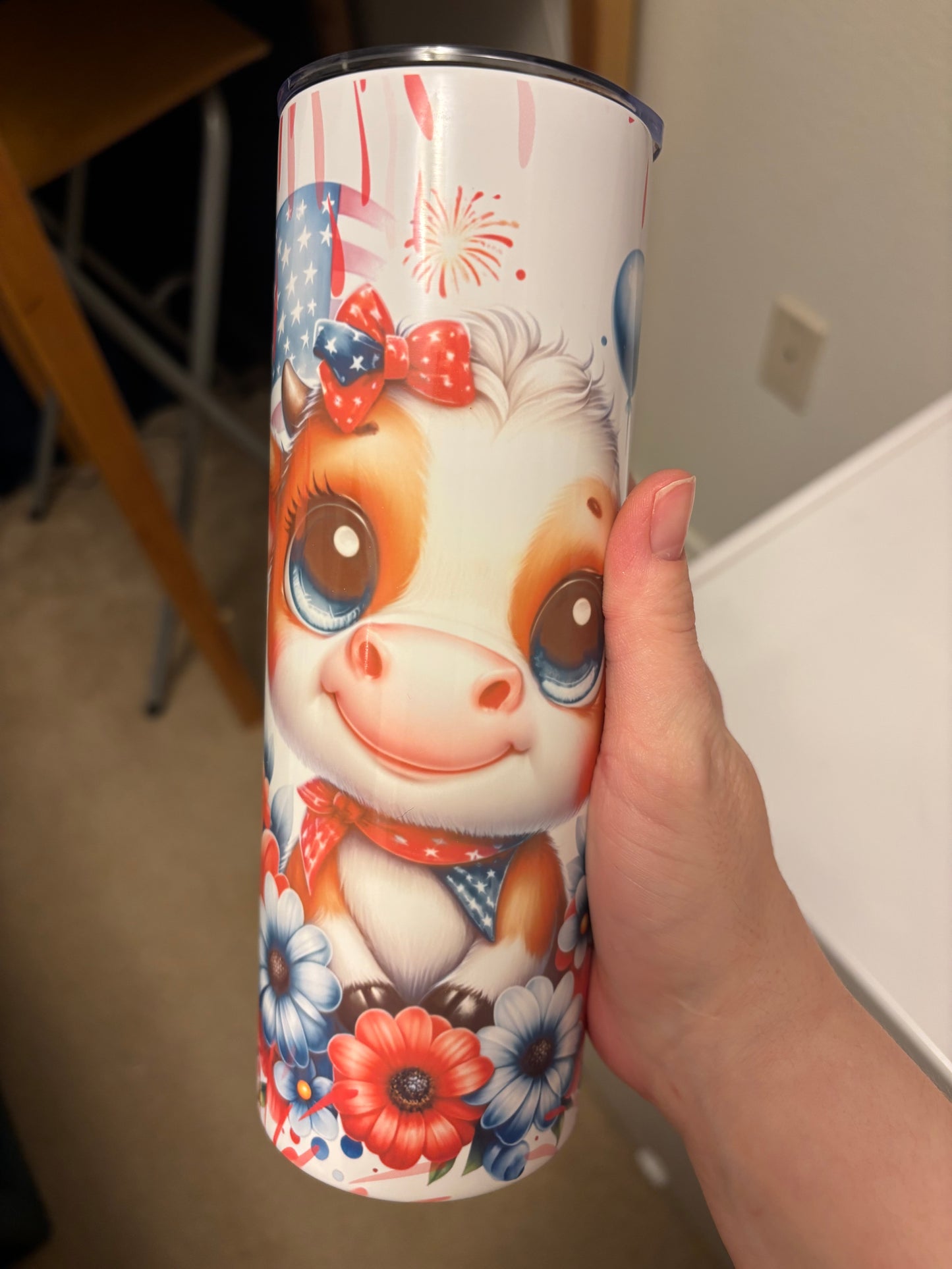 Non fluffy baby cow tumbler