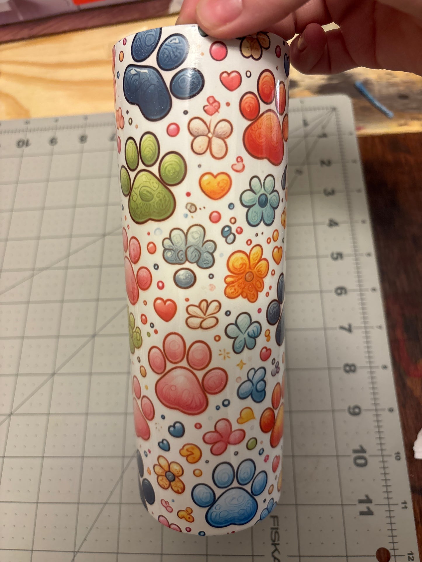20 ounce puppy print tumbler
