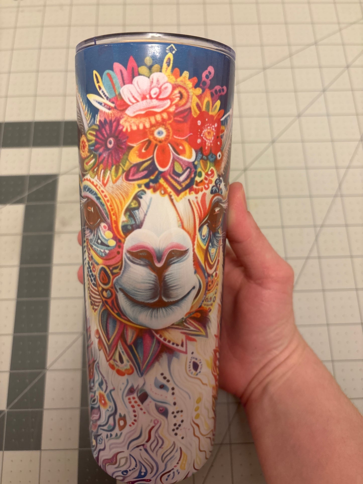 20 ounce llama skinny tumbler