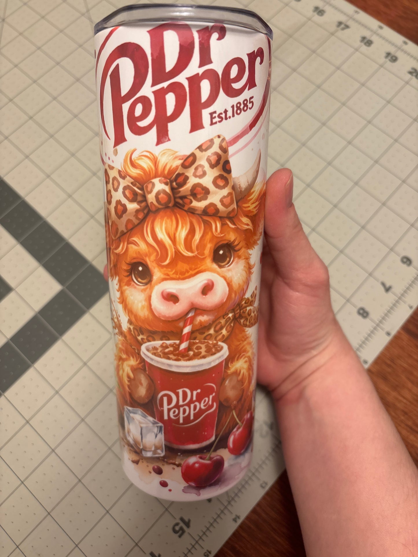 20 ounce baby cow Dr Pepper tumbler