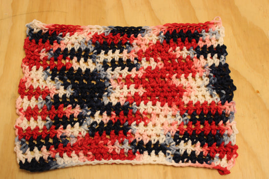 Red white and blue cotton dishcloths