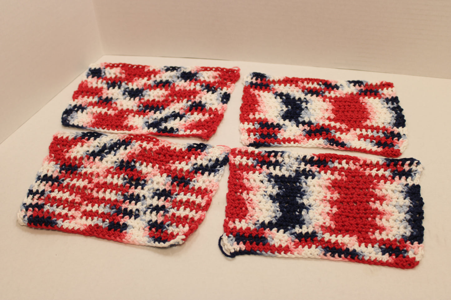 red white and blue 100% cotton dishcloths