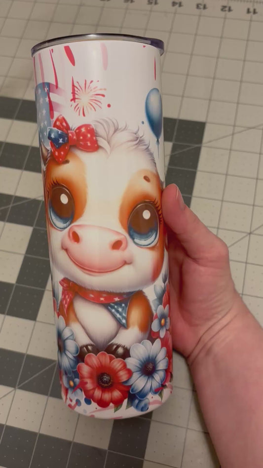 Non fluffy baby cow tumbler