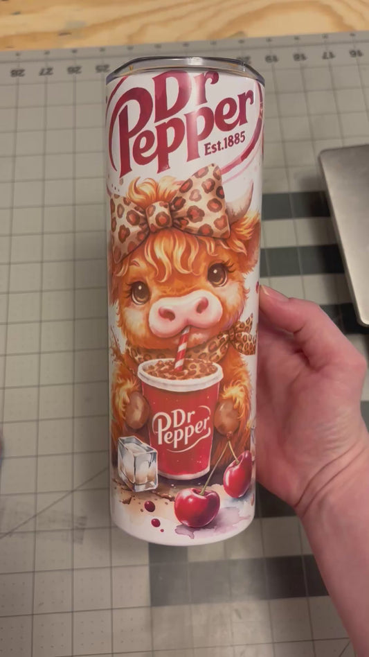 20 ounce baby cow Dr Pepper tumbler