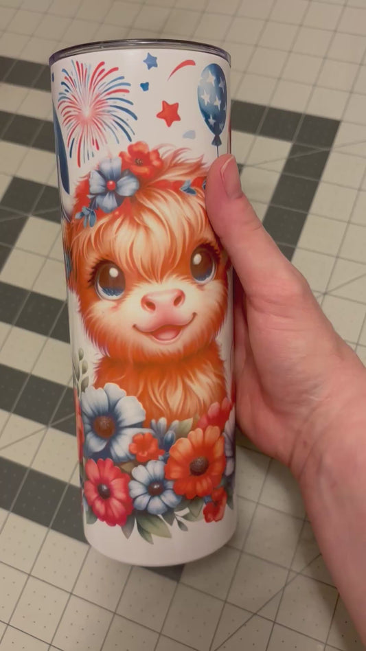 Fluffy baby cow tumbler